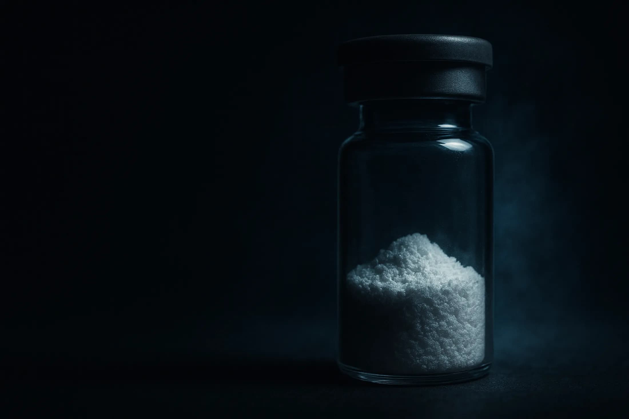 Sealed Merit vial of lyophilized compound