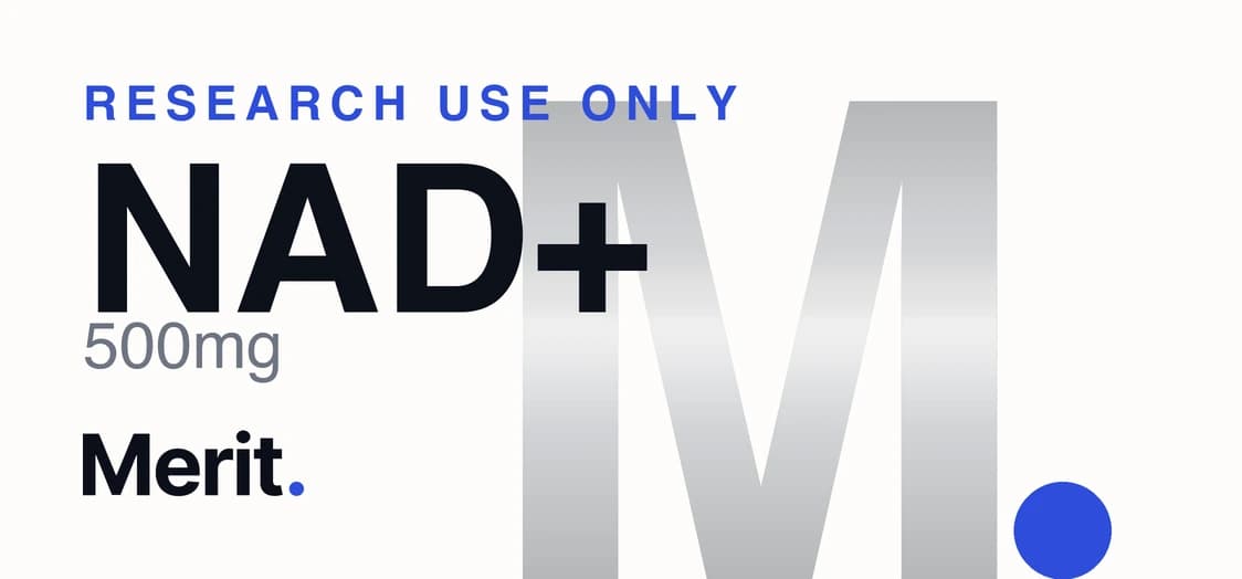 Merit NAD+ vial label — Research Use Only