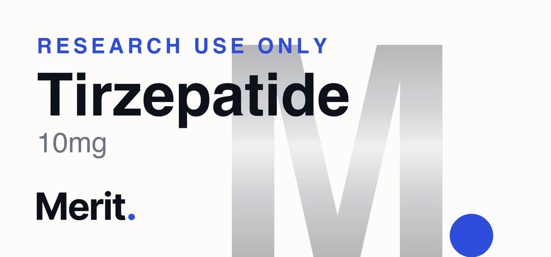 Merit Tirzepatide vial label — Research Use Only