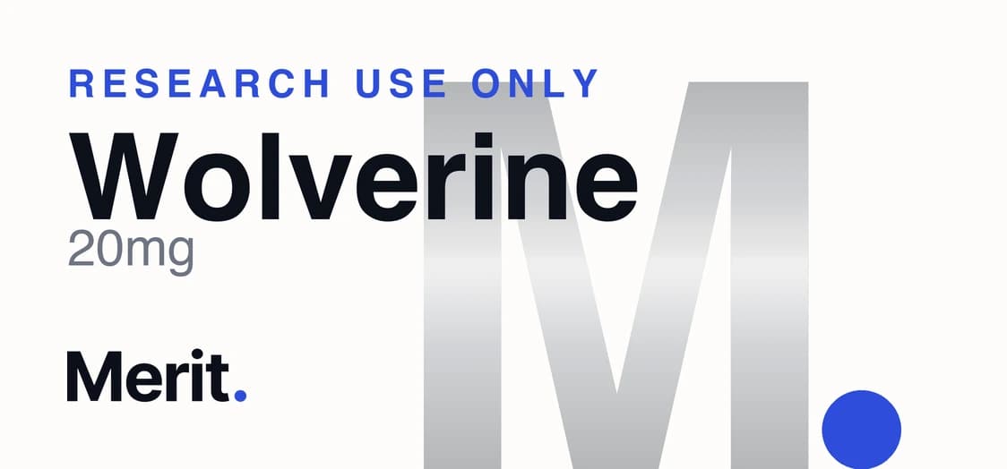 Merit BPC 10mg + TB 10mg (Wolverine) vial label — Research Use Only