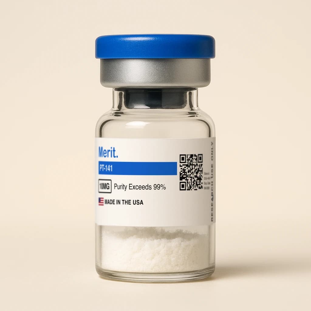 A sealed Merit PT-141 vial