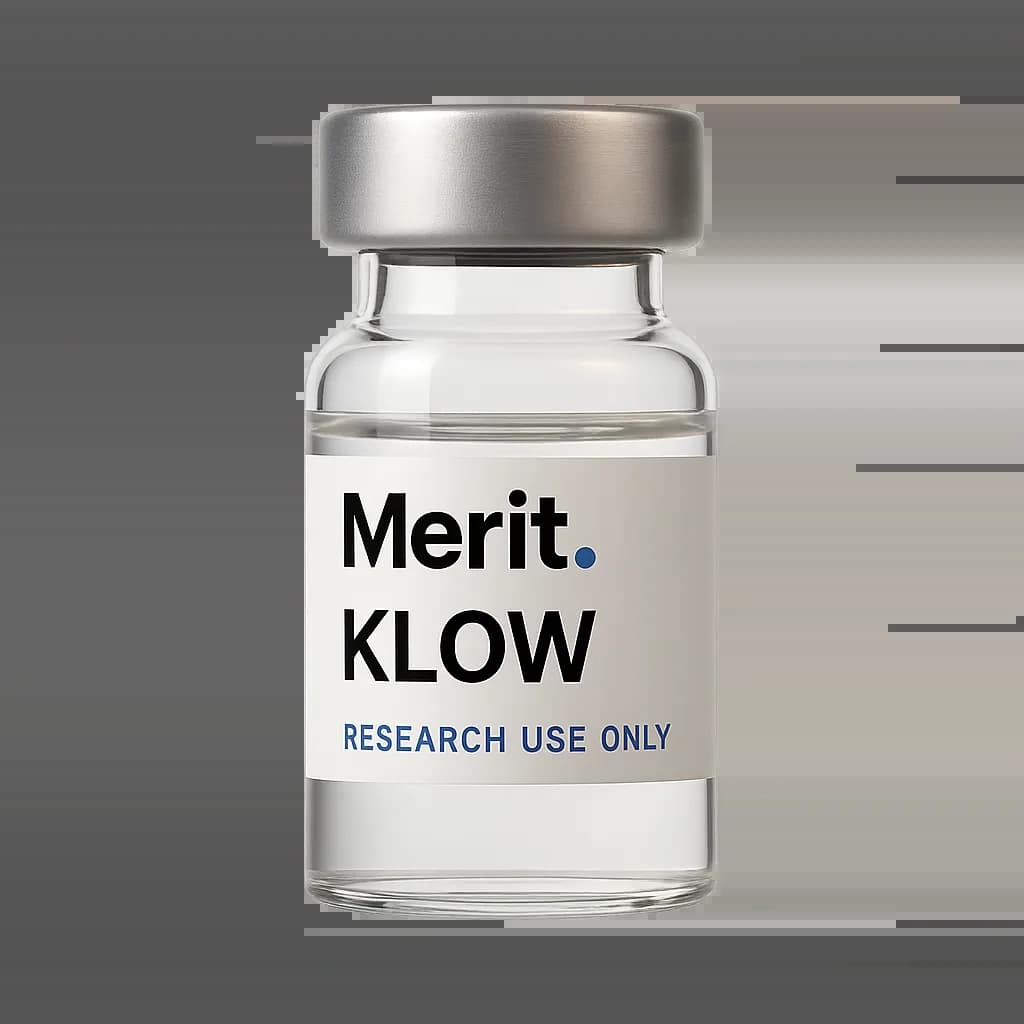 Merit KLOW vial — transparent label, lyophilized