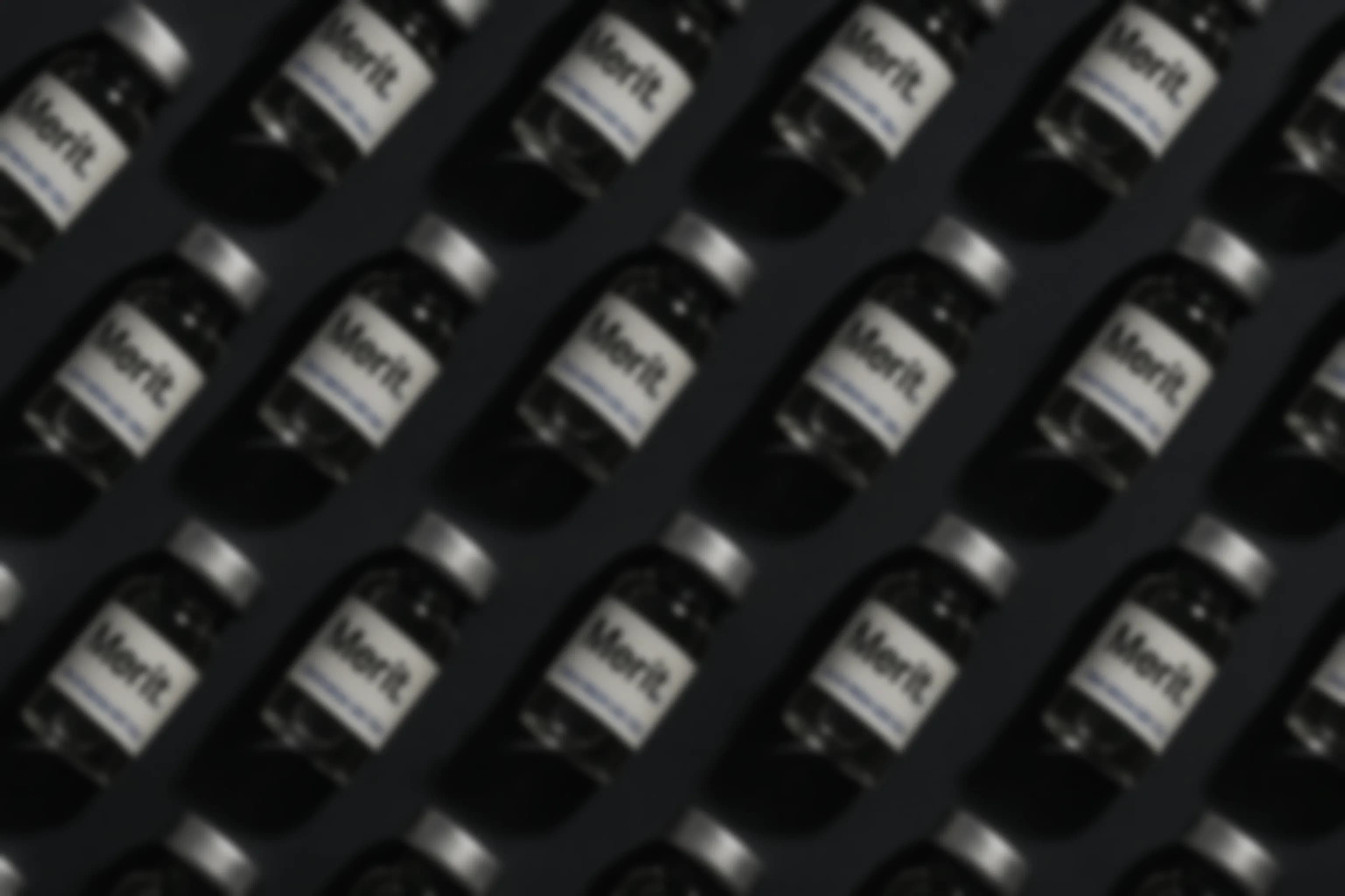 Merit compound vials, sealed and lot-numbered